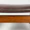 Set of Mid-Century Modern Italian Ottoman in Brown Leather and Wood, 1960s 10