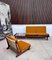 Modular Sofa TV 161 with Removable Seats in Teak & Woven Cane Including Cushion Pads and Ceramic Tray by Hans Olsen for Bramin, Denmark 1957, Image 1