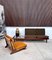 Modular Sofa TV 161 with Removable Seats in Teak & Woven Cane Including Cushion Pads and Ceramic Tray by Hans Olsen for Bramin, Denmark 1957, Image 13