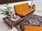 Modular Sofa TV 161 with Removable Seats in Teak & Woven Cane Including Cushion Pads and Ceramic Tray by Hans Olsen for Bramin, Denmark 1957, Image 24