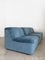 Sillones de terciopelo azul, Italia, años 70. Juego de 3, Imagen 1