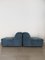 Sillones de terciopelo azul, Italia, años 70. Juego de 3, Imagen 6