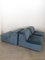 Sillones de terciopelo azul, Italia, años 70. Juego de 3, Imagen 5