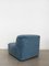 Sillones de terciopelo azul, Italia, años 70. Juego de 3, Imagen 10