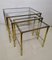 Brass Tris Tables, Italy, 1970s, Set of 3 1
