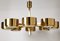 Deckenlampe T 493/8 aus Messing von Hans Agne Jakobsson für Markaryd, 1960er 1