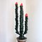 Cactus Sculpture in Green Pulegoso Glass with Coral Red Flowers attributed to Napoleone Martinuzzi for Venini, 1930 1