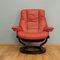 Roter Vintage Stressless Sessel von Ekornes 4
