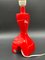 Mid-Century Modern Table Lamp in Red from Bay Keramik, 1950s 4