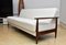 Scandinavian Foldable Teak Sofa in Creamy White Bouclé, 1960s, Image 2