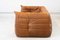 Vintage Two-Seater Togo Sofa with Arms in Brown Pine Leather attributed to Michel Ducaroy for Ligne Roset, 1970s, Image 5