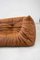 Vintage Two-Seater Togo Sofa with Arms in Brown Pine Leather attributed to Michel Ducaroy for Ligne Roset, 1970s, Image 10
