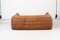Vintage Two-Seater Togo Sofa with Arms in Brown Pine Leather attributed to Michel Ducaroy for Ligne Roset, 1970s, Image 8