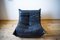 Fauteuil Togo en Cuir Noir par Michel Ducaroy pour Ligne Roset 7