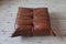 Dark Brown Leather Togo Living Room by Michel Ducaroy for Ligne Roset, Set of 5 3