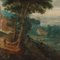 Landscape with Buildings and Figures, Oil Painting, Framed 3