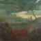 Landscape with Buildings and Figures, Oil Painting, Framed 8