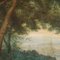 Landscape with Buildings and Figures, Oil Painting, Framed 5