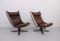 High Back Falcon Chairs by Sigurd Ressell for Vatne Mobler, 1970s, Set of 2 3