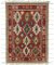 Moderner roter Tribal Teppich 1