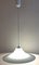 Vintage Italian Hanging Lamp with White Patterned Glass Shade, 1980s 1