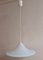 Vintage Italian Hanging Lamp with White Patterned Glass Shade, 1980s 4
