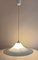 Vintage Italian Hanging Lamp with White Patterned Glass Shade, 1980s 3