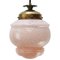 French Clichy Pink Reeded Glass Pendant Lamp, Image 1