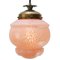 French Clichy Pink Reeded Glass Pendant Lamp, Image 3