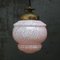 French Clichy Pink Reeded Glass Pendant Lamp, Image 4
