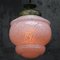 French Clichy Pink Reeded Glass Pendant Lamp, Image 6
