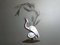 Ceramic Crane Bird Wall Sculpture, 1970s 1