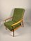 Skandinavischer Vintage Sessel mit Grünem Bezug & Buchenholz, 1960er 1