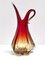 Vase Sommerso Vintage en Verre de Murano Rouge et Jaune, 1960s 1