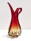 Vase Sommerso Vintage en Verre de Murano Rouge et Jaune, 1960s 5