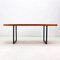 Vintage Rectangular Walnut Veneered & Steel Coffee Table 1