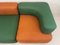 Canapés 2 Places Modulables Alphabet Verts et Oranges de Fritz Hansen, Set de 2 7