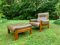 Set of Brutalist Armchair and Ottoman in the style of Pierre Chapo, 1960s 5