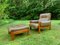 Set of Brutalist Armchair and Ottoman in the style of Pierre Chapo, 1960s 1