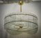 Runder Mid-Century Stil Kronleuchter aus Muranoglas & Messing, 2000er 1