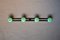 Mid-Century Modern Wall Coat Rack in Black and Green Metal, 1950s, Image 1
