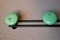 Mid-Century Modern Wall Coat Rack in Black and Green Metal, 1950s, Image 4