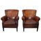Vintage Dutch Cognac-Colored Leather Club Chairs, Set of 2 1