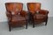 Vintage Dutch Cognac-Colored Leather Club Chairs, Set of 2 3