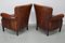 Vintage Dutch Cognac-Colored Leather Club Chairs, Set of 2 16