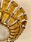 Spanish Crown Sunburst Fixture Xin Gilt Metal and Frost Glass, 1950s 7