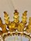 Spanish Crown Sunburst Fixture in Gilt Metal and Frost Glass, 1950s 2