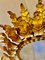 Spanish Crown Sunburst Fixture in Gilt Metal and Frost Glass, 1950s 6