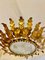Spanish Crown Sunburst Fixture in Gilt Metal and Frost Glass, 1950s 9
