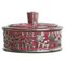 Boch Frères Keramis Pink Lidded Bowl with Silver Glazed Flowers and Butterflies, 1920s 1